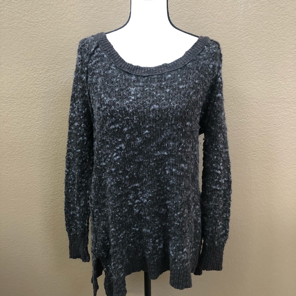 Free people black gray long sleeves sweater Sz S/P